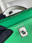 Hermes Kelly Bag 19 Epsom Leather Green Silver H82347 - Default Title - View 8