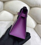 Hermes Kelly Bag 22 Purple Swift Leather Gold Hardware - Default Title - View 3