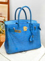 Hermès Birkin Bag 30cm Blue Crocodile Leather Gold Hardware H8884 - Default Title - View 6