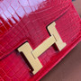 Hermes Constance Crocodile Leather Bag Red Gold H282281 - 19cm - View 6