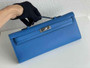 Hermès Kelly Cut Clutch 31cm Swift Leather Blue Silver - Default Title - View 2