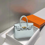 Hermès Birkin Mini Bag 20cm light blue togo leather with shoulder strap - Default Title - View 1