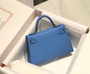 Hermes Kelly Mini II Bag 19 Gold Hardware with Epsom Blue - Default Title - View 2