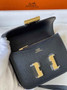 Hermes Constance Slim Wallet Black Epsom Leather Gold H082092 - Default Title - View 3