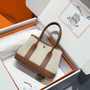 Hermes Mini Neo Garden 23 Bag, H086418 Beige canvas - Black - View 6