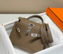 Hermes Kelly Mini II Bag Dark Gray Epsom with Silver Hardware 19 - Default Title - View 1
