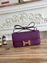 Hermès Constance bag in Purple Epsom leather H382698 - Gold - View 3