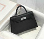 Hermes Kelly Mini II Bag 19 Silver Hardware with Epsom Black - Default Title - View 4