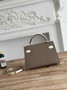 Hermes Kelly Bag 19 Dark Gray Epsom Leather Gold H82314 - Default Title - View 2