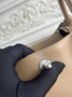 Hermes Lindy Mini Bag Khaki Togo Leather Silver H68635 - Default Title - View 7