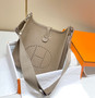 Hermès Evelyne III 29 Taurillon Clemence Shoulder Bag Silver Gray - Default Title - View 1