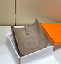Hermès Evelyne III 29 Taurillon Clemence Shoulder Bag Silver Gray - Default Title - View 3