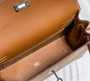 Hermès Kelly Danse II brown Evercolor leather with silver - Default Title - View 9