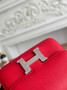 Hermes Constance Epsom Leather 19cm Red Silver H082226 - Default Title - View 5