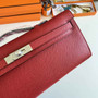 Hermès Kelly Cut Clutch 31cm Epsom Leather Red Silver - Default Title - View 2