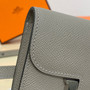 Hermes Constance Slim Wallet Gray Epsom Leather Silver H082067 - Default Title - View 7