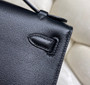 Hermes Kelly Bag 22 Black Swift Leather Gold Hardware - Default Title - View 9