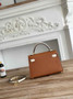 Hermes Kelly Bag 19 Epsom Leather Brown Beige Gold H82337 - Default Title - View 2
