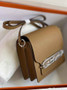 Hermès Mini Roulis Bag Camel Evercolor Silver Hardware H50318 - Default Title - View 3