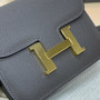 Hermes Constance Slim Wallet Dark Gray Epsom Leather Gold H082078 - Default Title - View 5