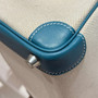Hermès Birkin Bag 25cm Blue Swift Leather Canvas Silver Hardware - Default Title - View 7