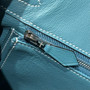Hermès Birkin Bag 25cm Blue Swift Leather Canvas Silver Hardware - Default Title - View 8
