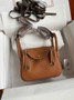 Hermes Lindy Mini Bag Tan Togo Leather Gold Hardware H8645 - Default Title - View 1