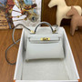 Hermès Kelly II Sellier Mini 2024 White Goatskins Leather Gold - Default Title - View 1