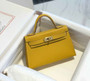 Hermes Kelly Mini II Bag 19 Gold Hardware with Epsom Yellow - Default Title - View 5
