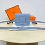 Hermes Constance Slim Wallet Blue Epsom Leather Silver H082083 - Default Title - View 3