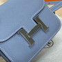 Hermes Constance Slim Wallet Blue Epsom Leather Silver H082083 - Default Title - View 5