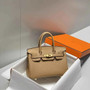 Hermès Birkin Mini Bag 20cm apricot leather with shoulder strap - Default Title - View 1