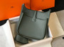 Hermès Evelyne III 29 Taurillon Clemence Shoulder Bag ArmyGreen Silver - Default Title - View 4