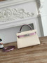 Hermes Kelly Bag 19 Beige Purple Epsom Leather Silver H82300 - Default Title - View 1