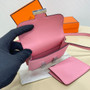 Hermes Constance Slim Wallet Pink Epsom Leather Silver H082091 - Default Title - View 9