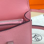 Hermes Constance Slim Wallet Pink Epsom Leather Silver H082091 - Default Title - View 8