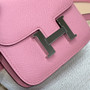 Hermes Constance Slim Wallet Pink Epsom Leather Silver H082091 - Default Title - View 5