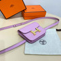 Hermes Constance Slim Wallet Pink Purple Epsom Leather Gold H082070 - Default Title - View 4