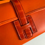 Hermes Jige Elan 29cm Wallet Clutch Swift Leather Crocodile Orange - Default Title - View 7