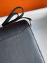 Hermès Mini Roulis Bag Black Evercolor Silver Hardware H50317 - Default Title - View 5