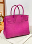 Hermès Birkin Bag 30cm Plum Crocodile Leather Gold Hardware H8883 - Default Title - View 9