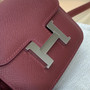 Hermes Constance Slim Wallet Wine Red Epsom Leather Silver H082065 - Default Title - View 6