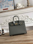 Hermès Birkin 25 Bag Dark Gray Epsom Leather H625652 - gold - View 2