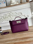Hermès 24/24 Mini Bag Evercolor Swift Leather Purple Silver - Default Title - View 1