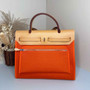 Hermès Herbag Zip 31 hobnailed bag h085131 apricot orange - Default Title - View 3
