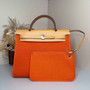 Hermès Herbag Zip 31 hobnailed bag h085131 apricot orange - Default Title - View 2
