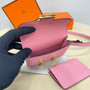 Hermes Constance Slim Wallet Pink Epsom Leather Gold H082090 - Default Title - View 6