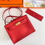 Hermès Kelly Danse II Red Evercolor leather with gold - Default Title - View 6