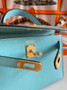 Hermès Kelly II Sellier Mini 2024 Blue Goatskins Leather Gold - Default Title - View 8