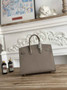 Hermès Birkin 25 Bag Dark Gray Epsom Leather H625649 - gold - View 4